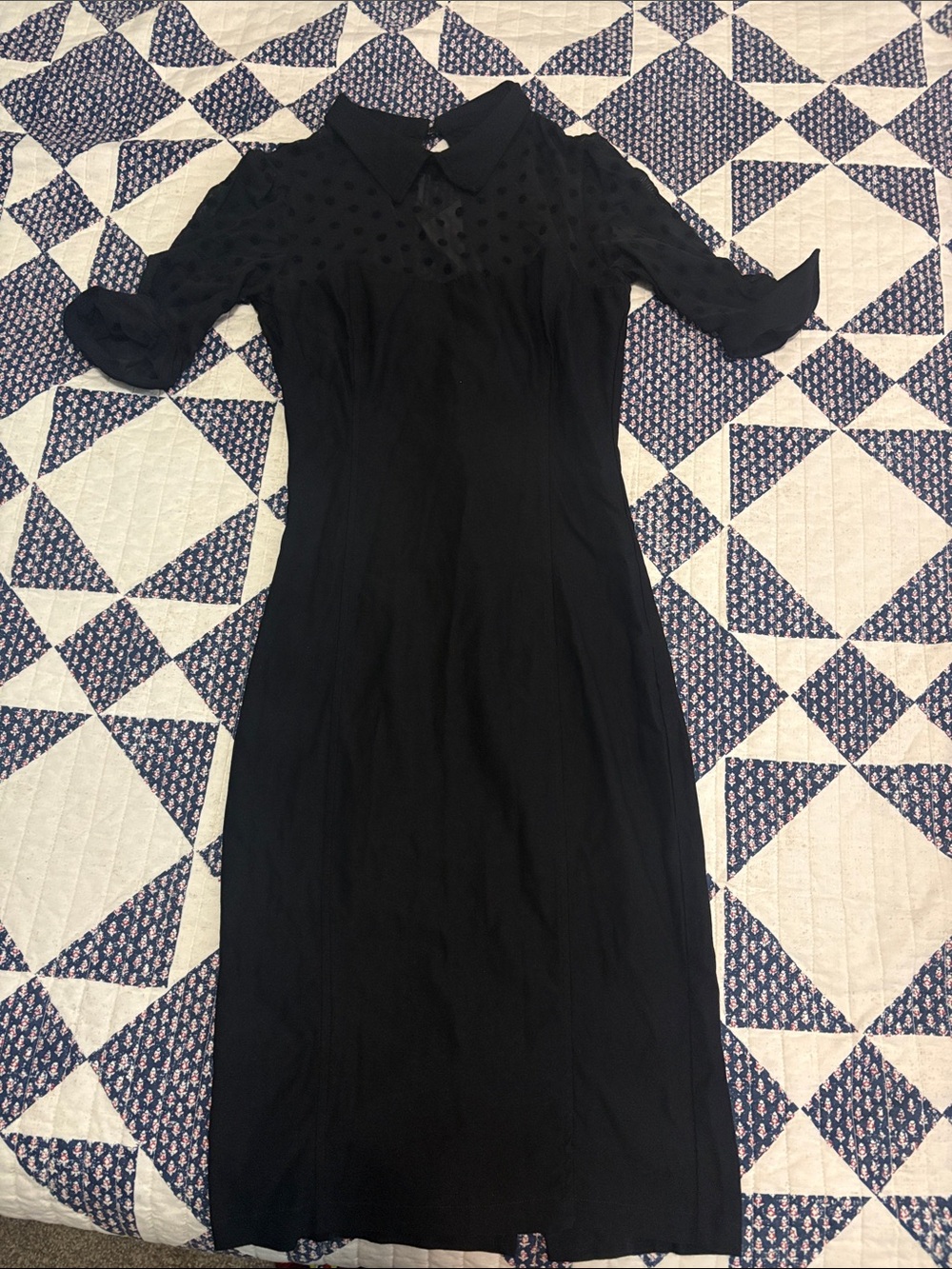 Women’s Black Collared Midi Dress